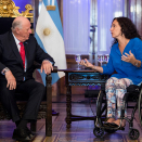 King Harald with the Vice President of Argentina, Ms Gabriela Michetti. Photo: Heiko Junge / NTB scanpix